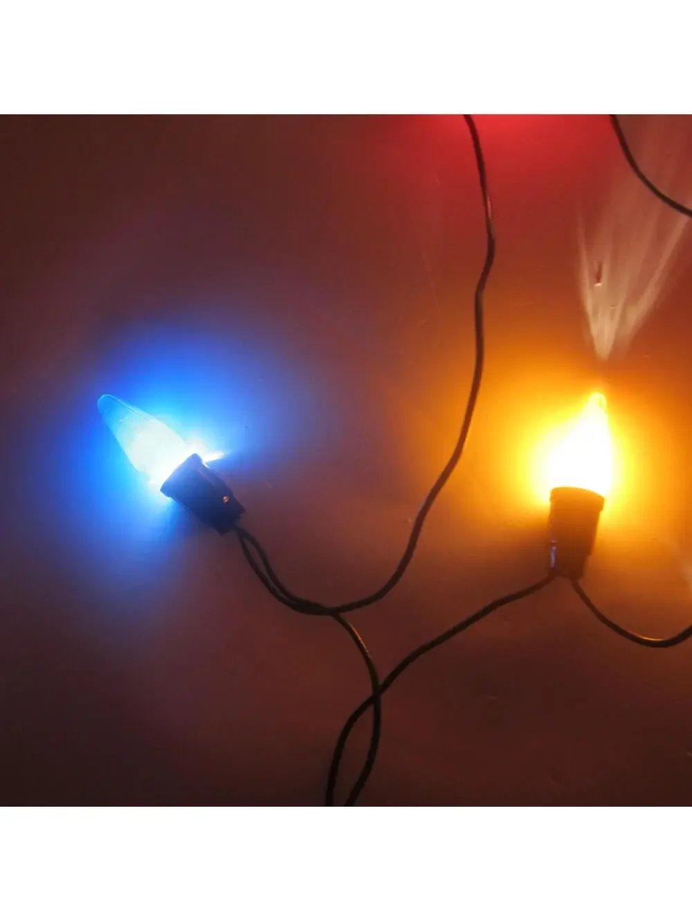 Vintage Ritz Christmas Lights 8 String Set & Original Box Blue Red Yellow WORKS